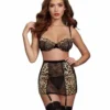 Dreamgirl Nh -Bra – Garter Skirt & Gstrng – Black – S