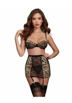 Dreamgirl Nh -Bra – Garter Skirt & Gstrng – Black – S