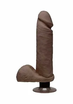 The D – Perfect D With Balls Vibrating – 8 Inch – Chocolate