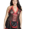 Coquette Nurse Babydoll – Black/Red – QS