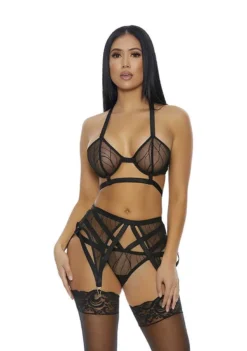 Forplay Come See Me – Mesh Lingerie Set – Large