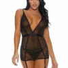 A Sheer Thing – Nachthemd Met Jarretelbandjes En Panty – XL