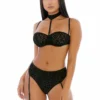On The Prowl Choker Lingerie Set – Black – XL