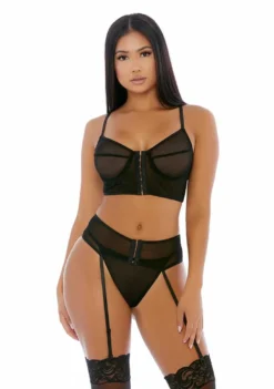Get The Hook Lingerie Set – Black – S