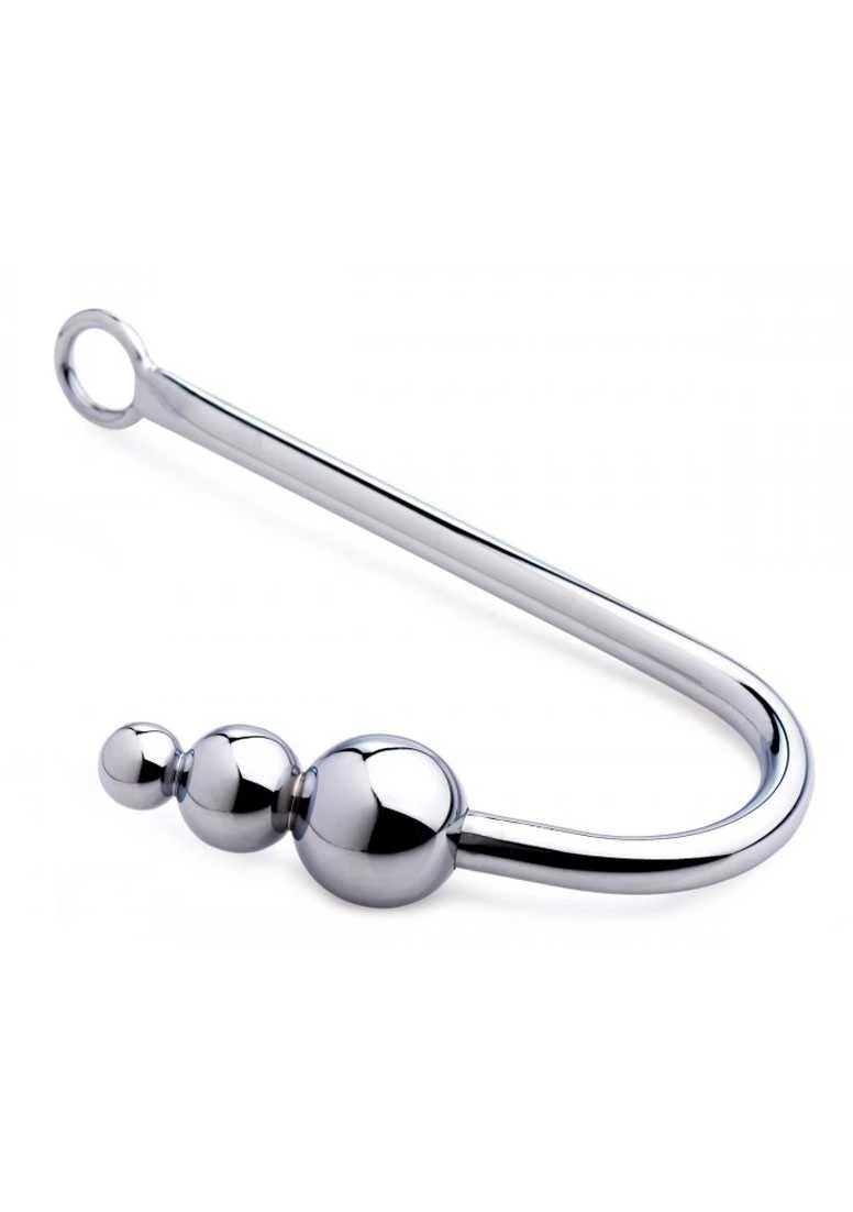 Beaded Anal Hook – Silver 1 Beaded Anal Hook – Silver