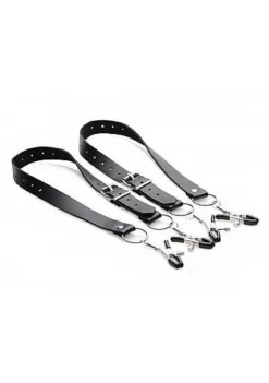 Spread Labia Spreader Straps With Clamps – Black