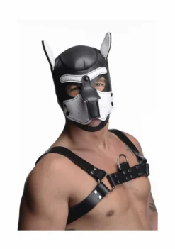 Neoprene Puppy Hood – Black And White