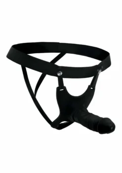 SM Hollow Silicone Dildo Strap-On – Black