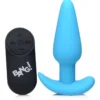 21X Vibrating Silicone Butt Plug With Remote Control – Blue