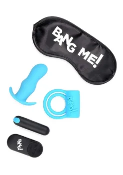 Duo Blast C-Ring. Butt Plug. Bullet. & Blindfold Kit – Blue