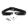 Heart Lock Choker With Keys – Leather – Black