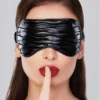 Adore Butter Soft Ruched Faux Leather Mask – Black – OS