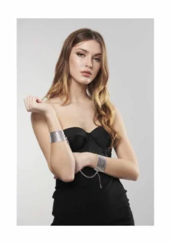 Desir Métallique – Silver Metallic Mesh Handcuffs