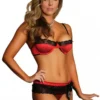Bra. Garter & G-String – Red – L