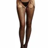 Shredded Suspender Pantyhose – Black – O/SO/S