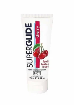 HOT Superglide Edible Lubricant Waterbased – Cherry – 75 Ml