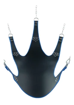 Leather Sling With Blue Piping – 5 Points – Black