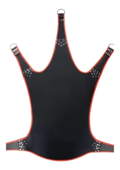 Leather Sling With Red Piping – 5 Points – Black
