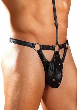 Tormentor – Eendelige Choker G-String Met Contour Peek-a-Boo Zakje – S/M